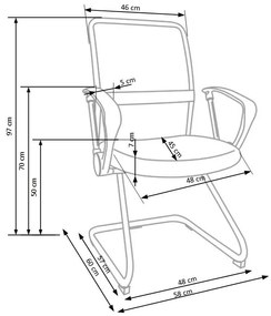 Scaun de conferinta Vire Skid, negru