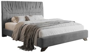 Pat matrimonial 160 cm Lania 160 (cu somieră) (gri). 1098721