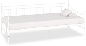 Cadru pat de zi, alb, 90 x 200 cm, metal Alb, 90 x 200 cm