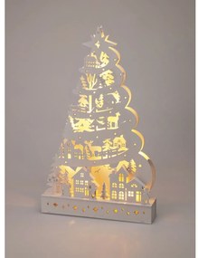 Pom de Crăciun luminos, 45 x 6 x 27 cm, 15LED-uri, lemn