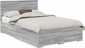 vidaXL Cadru de pat cu headboard Gri Sonoma 120 x 200 cm Lemn compozit