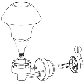 Eglo 97446 - LED Aplica perete VERLUCCA-C 1xE27/9W/230V Bluetooth