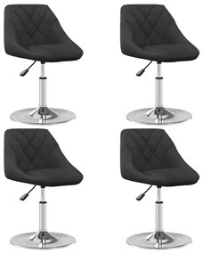 vidaXL Scaune de masă pivotante, 4 buc., negru, catifea