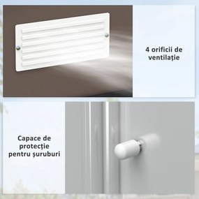 Outsunny Magazie de Grădină din Oțel cu 2 Uși Glisante, Maro | Aosom Romania