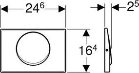 Geberit 115.751.00.1 - Placă de acționare Mambo 24,6x16,4 cm oțel inoxidabil