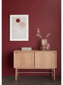 Comodă din lemn de stejar Hübsch Herringbone, înălțime 70 cm, natural
