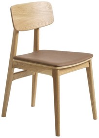 Scaun de dining maro coniac/în culoare naturală din imitație de piele Livo – Unique Furniture