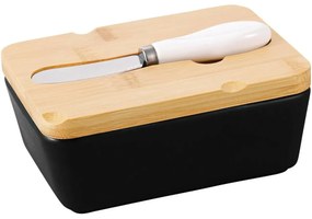 Doză de unt cu cuțit Florina Adria, negru