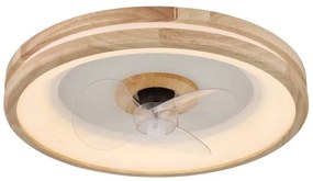 Lustra LED cu ventilator si telecomanda GATIAN lemn