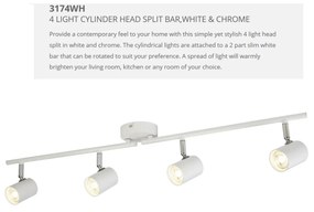 Lustra LED cu 4 spoturi directionabile Rollo alba 3174WH SRT
