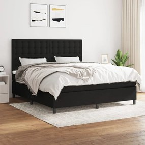 3142115 vidaXL Pat box spring cu saltea, negru, 180x200 cm, catifea