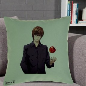 Perna Personalizata Death Note Light Yagami cu Mar, 40x40 cm, Verde, Husa Detasabila, Perna Inclusa, BEKZ®