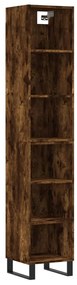 3189858 vidaXL Dulap înalt, stejar fumuriu, 34,5x32,5x180 cm, lemn prelucrat
