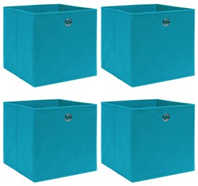 vidaXL Cutii de depozitare, 4 buc., bleu, 32x32x32 cm, textil