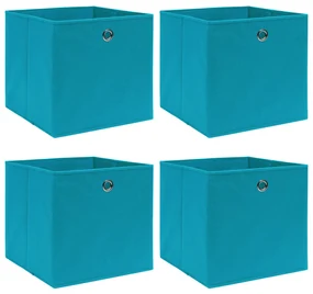 vidaXL Cutii de depozitare, 4 buc., bleu, 32x32x32 cm, textil
