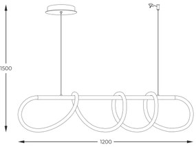 Lustră LED pe cablu Zuma Line 20006PM-GD BALBO LED/45W/230V 3000/4000/6000K