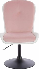 HR690N Scaun Velvet&amp;soft Piele Pu Roz Pudră/Alb Bază Neagră