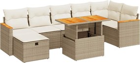 vidaXL Set canapele de grădină cu perne, 5 piese, bej, poliratan