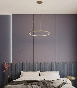 Lustra suspendata LED dimabila design modern QUEEN auriu periat, 50cm