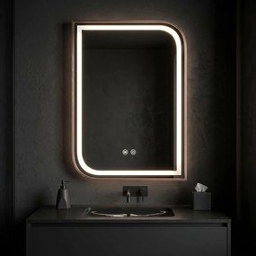 Oglindă LED ZONE 80x60 BRUSH ROSE GOLD