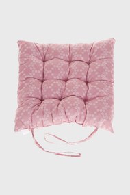 Pernă de scaun roz cu flori roz-deschis
