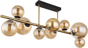 Lustra design modern Riha negru, alama