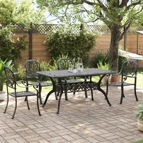 3216309 vidaXL Set mobilier de grădină, 5 piese, negru, aluminiu turnat