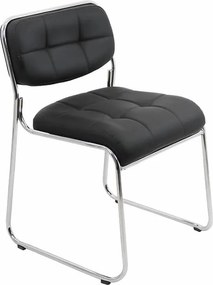 Scaun de așteptare negru HRC 608 din piele ecologică și stivuibil