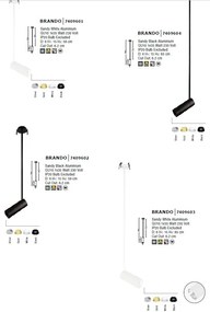 Spot directionabil, incastrabil tavan fals BRANDO negru, H-59cm