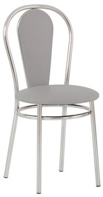 Scaun bucatarie Florino Chrome, Gri piele ecologica