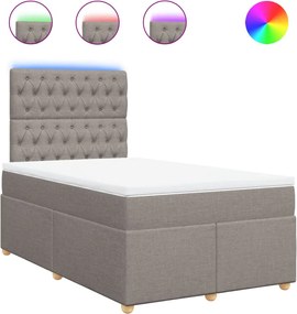 vidaXL Pat box spring cu saltea, taupe, 120x190 cm material textil