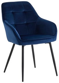 Set de scaune de sufragerie albastru închis cu cotiere 2 buc. tapițat Nolan Square – Unique Furniture