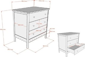 Comodă de copii bej cu masă de schimbat 89x90x55 cm Swingo – Vipack