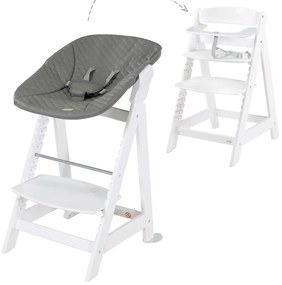 Scaun de masă pentru bebe alb Luxe – Roba