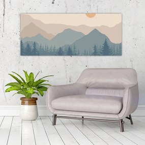 Tablou - Munții Turcoaz N⁰1 (120x50 cm)