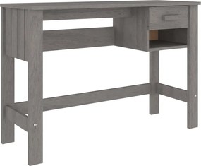 vidaXL Birou „HAMAR”, gri deschis, 110x40x75 cm, lemn masiv de pin