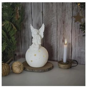 Decorațiune de Crăciun LED, înger ceramic, 0,4 W, 2x AA