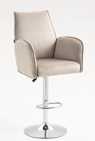 HR280W Scaun Latte din Catifea cu Bază Cromata