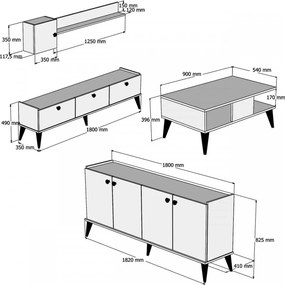 Set Mobilier Living Lidya 2, Nuc / Marmura