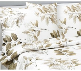 Cearșafuri Bellatex Satin Leaves maro , 140 x 200cm, 70 x 90 cm, 140 x 200 cm, 70 x 90 cm