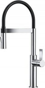 Baterie bucatarie cu pipa flexibila Inter Ceramic finisaj Gun Grey-negru cu 2 functii