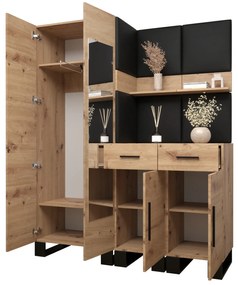 Set mobilier pentru hol Amanda 15 (Stejar artisan + roz). 1085984