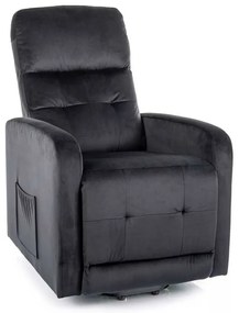 Scaun reclinabil Lennox II Velvet, negru