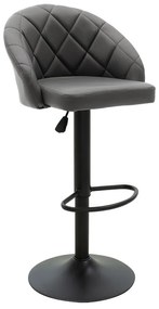 Scaun Bar Bliss Piele Ecologica Negru, Baza Neagra