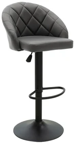 Scaun Bar Bliss Piele Ecologica Negru, Baza Neagra