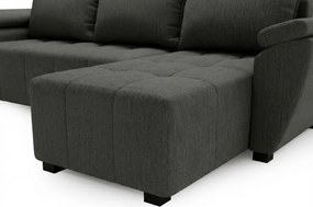 OFERTA Canapea extensibila de colt, reversibila, LIVARO 251x140 cm, gri inchis, a doua calitate