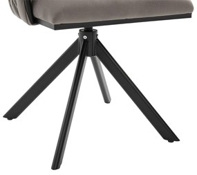 Set de 2 scaune pivotante din catifea, Gri | Aosom Romania