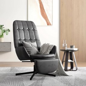 3097717 vidaXL Scaun de relaxare cu taburet, negru lucios, piele artificială