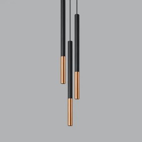 Lustră pe cablu MOSAIC 3xG9/12W/230V neagră/cuprurie