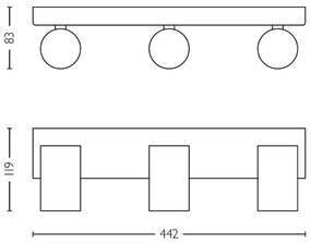 Spot pentru baie Philips IDRIS 3xGU10/5W/230V IP44 alb